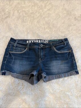Hydraulic Indigo Denim Cutoff Shorts